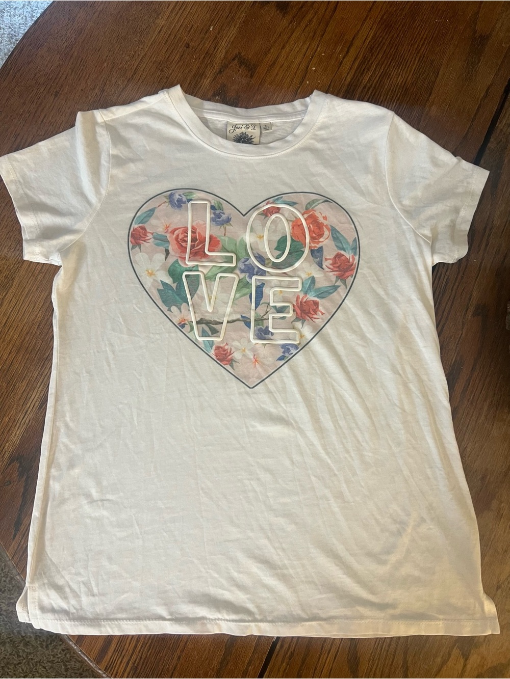 White 'LOVE' Heart Graphic Tee